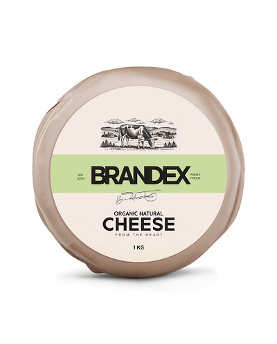 Brandex Organic Natural Cheese - Packaging Design freepik