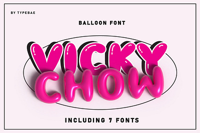 Vicky Chow Chubby 3D Balloon Font 3d balloon font 3d font balloon font bubble font chubby 3d balloon font chubby font display font fun font groovy font hand drawn font hippie font inflate font logo font playful font poster font realistic font retro font shiny font