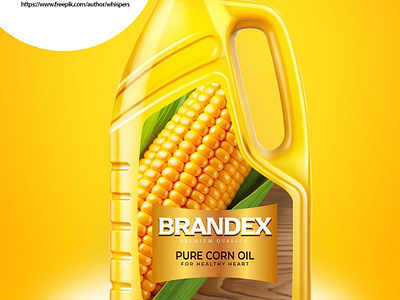 Brandex Pure Corn Oil - Premium Quality Packaging Design (EPS A illustrator file