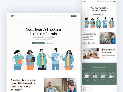 Heal - Website Design for Healthcare design graphic design typography ui ux web