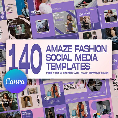 140 Amaze Fashion Social Media Templates canva template fashion fashion business fashion ecommerce graphic design instagram feed instagram post template instagram stories template social media banner social media kit social media pack social media template