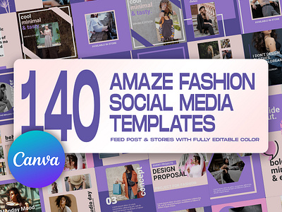 140 Amaze Fashion Social Media Templates canva template fashion fashion business fashion ecommerce graphic design instagram feed instagram post template instagram stories template social media banner social media kit social media pack social media template