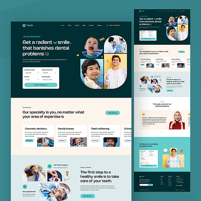 Dentist Website Design design graphic design typography ui ux web