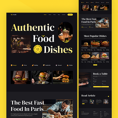 Foodie - Restaurant Website Design design graphic design typography ui ux web