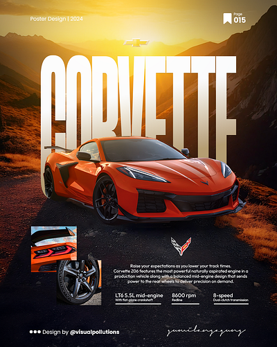 Corvette Z06 - Poster Design animation branding car design flyer graphic design motion flyer motion graphics poster