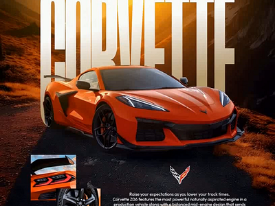 Corvette Z06 - Poster Design animation branding car design flyer graphic design motion flyer motion graphics poster