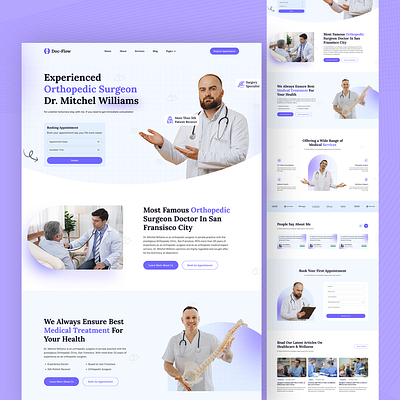 Doc-Flow - Website Design for Orthopedic Surgeon Doctor design graphic design typography ui ux web