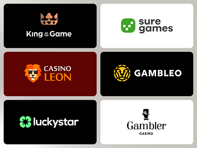 Casino Logos best branding cards cash casino coin crown gamble game icon king lion logo logo designer luck minimal money poker star win