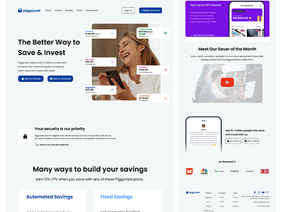 Landing page design finace interface investment landing page ui user interface ux website