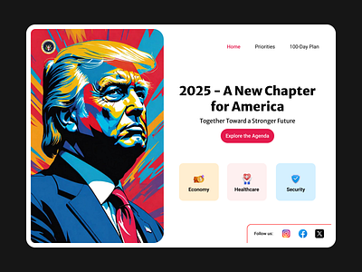 2025 – USA President | Hero Section Design design ui ui design uidesign uiux ux