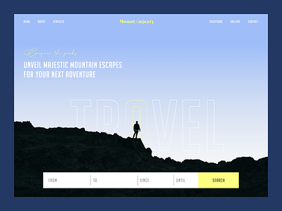 Mountmajesty - travel website design adventure booking header hero banner hero section inspiration iqra khanmohammadiqra landing page tour tourism travel travel landing page travel website ui ui design ui trends uiux ux vacation