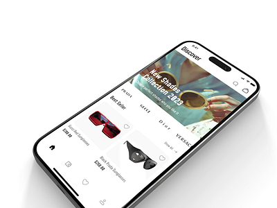 Discover-Shades Collection Mobile App design eye wear mobileapp shades ui ux