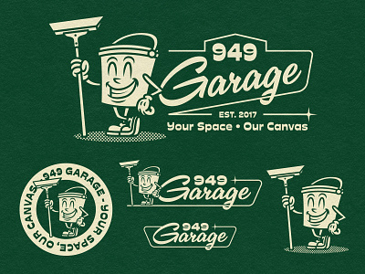 949 Garage - logo set badge badge design branding california cartoon character garage graphic design logo logo design logo set mascot retro retro logo vintage vintage logo