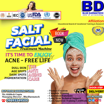 salt facial acne free skin machine bluedarmatech aesthetic machine