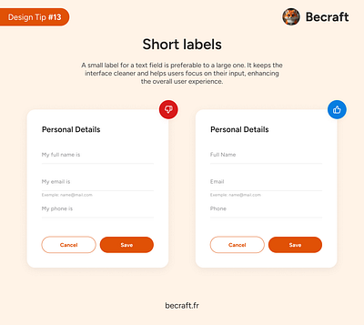 UI Design Tips #13 - Short labels design do dont tips ui ui design ux design