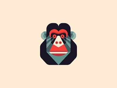 Colorful Primate Logo animal branding design emblem gaming geometric icon identity illustration jungle logo mandrill mark monkey primate symbol vector wildlife