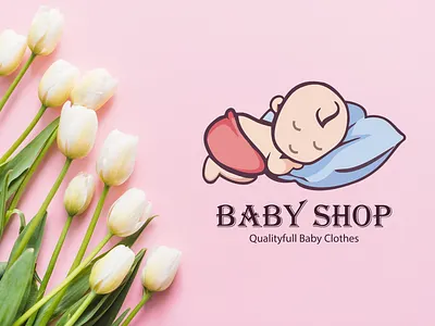 Baby Shop Logo baby baby shop brand brand design brand identity branding design graphic graphic design illustration illustrator logo logo design logotype photoshop pink shop shop logo soft vect plus