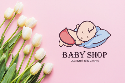 Baby Shop Logo baby baby shop brand brand design brand identity branding design graphic graphic design illustration illustrator logo logo design logotype photoshop pink shop shop logo soft vect plus