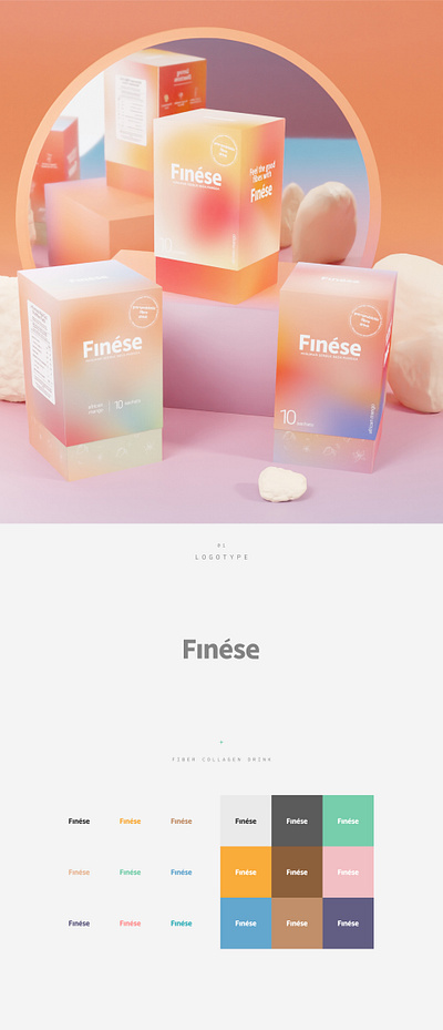 Finése | Fiber Collagen Drink brand visual branding cosmetic drink graphic design layout product design skincare tohozi