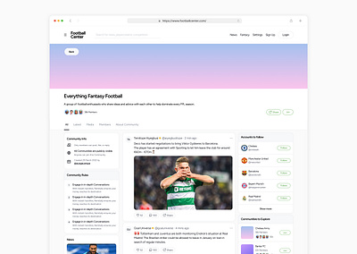 Community - Web community design football sports tech ui ui design ux ux design