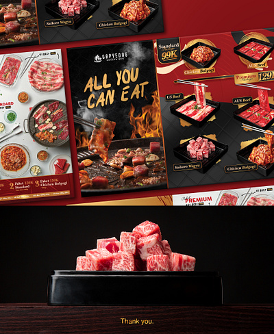 GAPYEONG KOREAN BBQ Menu Book branding food gapyeong korean bbq menu book graphic design korean food korean menu menu book design new