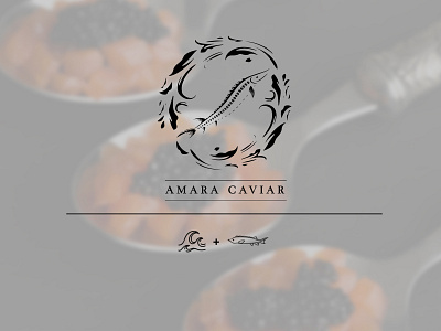 Logo Design for Amara Caviar animal icon animal logo circular logo fish logo food brand food logo graphic design icon design logo design mascot logo minimal modern restaurant restaurant brand restaurant logo sea logo