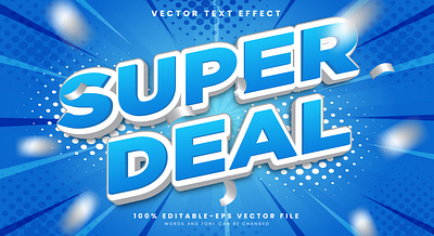 Super Deal 3d editable text style Template discount