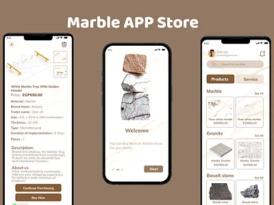 Marble app graphic design mobile app ui ux
