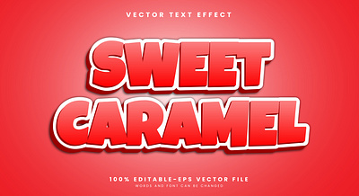 Sweet Caramel 3d editable text style Template delicious