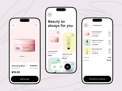 E-commerce app design app design beauty cosmetic dermatology ecommerce makeup mobile app mobile design skin skincare