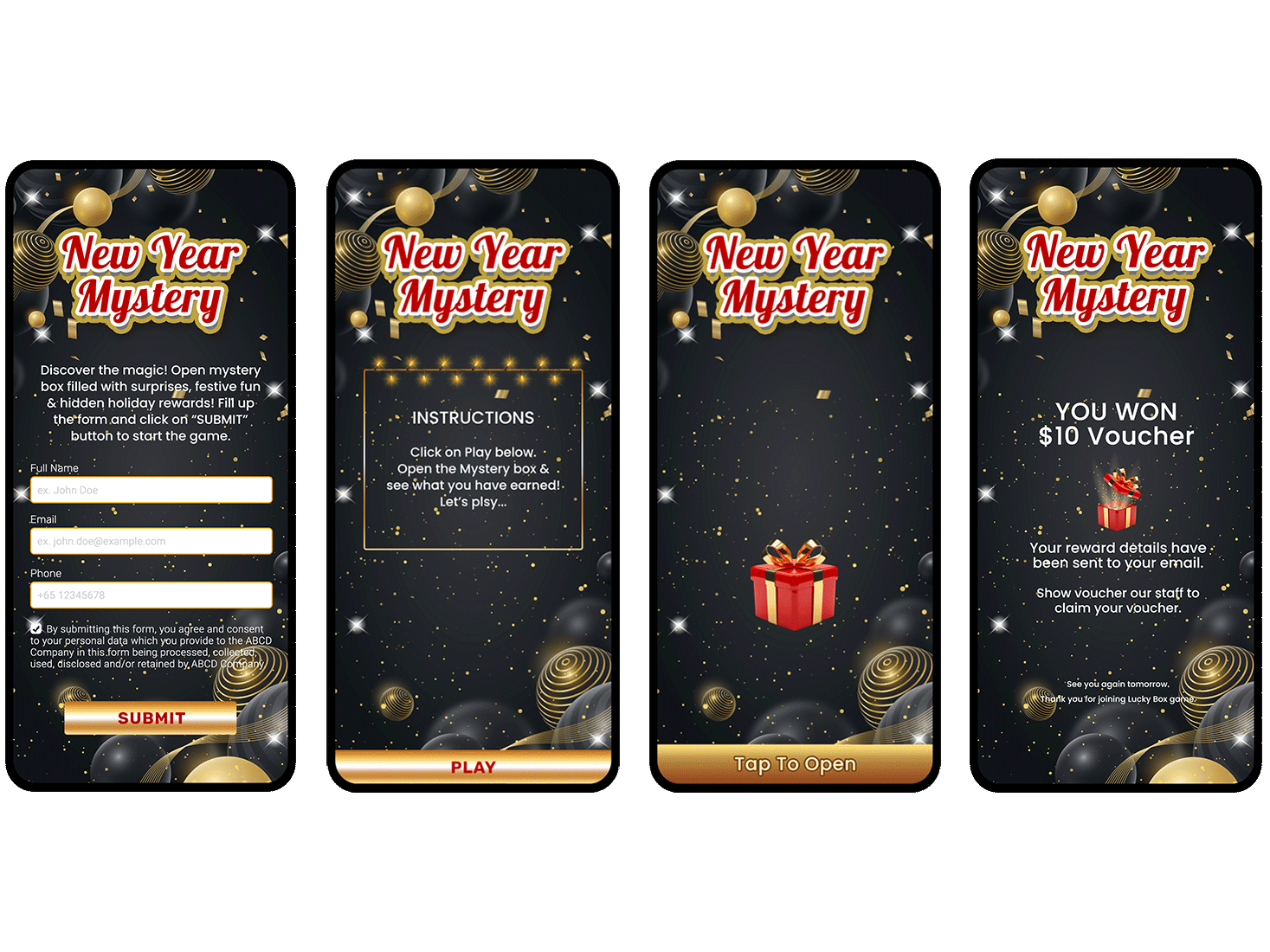 New year mystery game branding coupon customer engagement digital voucher e voucher gamification luck based game mystery game new year campaign new year game online marketing online promotion reward management voucher vouchermatic