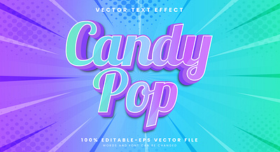 Candy Pop 3d editable text style Template delicious