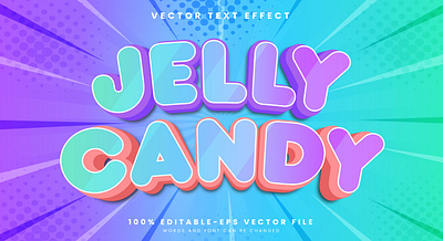 Jelly Candy 3d editable text style Template delicious