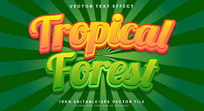 Tropical Forest 3d editable text style Template hunter