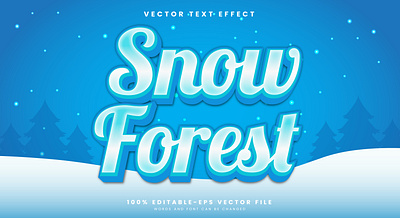 Snow Forest 3d editable text style Template glasses