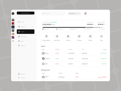 Assets Managing Page | Web Application Interface Design appdesign branding crypto crypto analytics crypto trading crypto wallet dailyui dashboard design digital currency finances fintech startup illustration investing portfolio tracking ui uidesign userexperience userinterface uxdesign