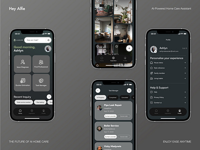 AI-Powered Home Care Assistant Mobile App design home ui