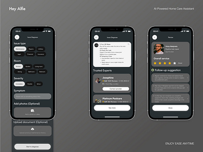 AI-Powered Home Care Assistant Mobile App design home ui