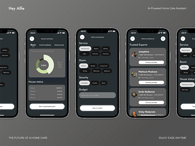 AI-Powered Home Care Assistant Mobile App design home ui