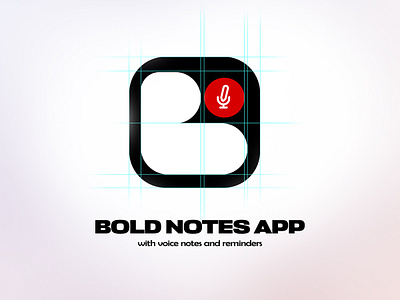 Bold Notes App Icon app branding design graphic design illustration logo ui