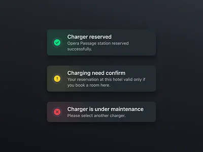 Dark Toasts Status app clean dark mobile toast ui
