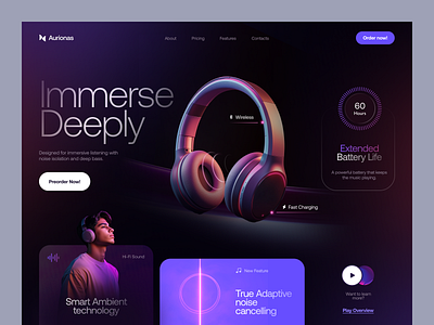 Website for Electronics Brand ✦ Aurionas design interface product service startup ui ux web website