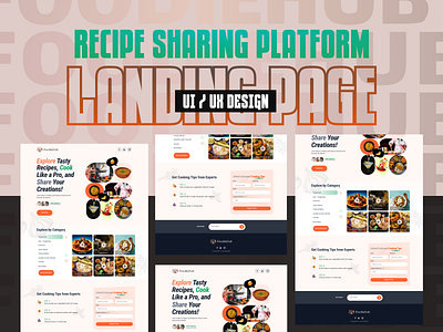 Landing Page Design app branding cards design design food landing page foodiw website landing [page landing page design landingpage ui ux uxui