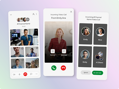 Video Calling App UI Design audio audio call call calling app calling application calling features calling ui creative group call minimal mobile application mobile ui mobile ui design ui ui design user interface user interface design video call video calling video screen