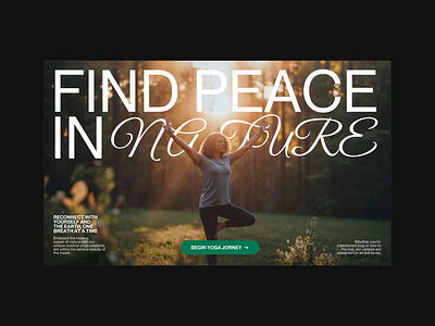 Peace in nature - yoga website creativedesign dribbblechallenge dribbbleshots dribbbleweeklywarmup forestyoga home natureinspireddesign typo uidesign uxdesign webdesign websitedesign yogadesign yogainnature yogalifestyle