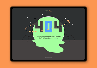 404 page for GlobeTrek - a travel company 404 404 error 404 page dailyui graphic design illustration uidesign uiuxdesign web design