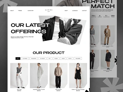 Almina - Elegant Clothing Online Shop Modern Website - Product branding case study clean clothing company profile ecommerce fashion landing page luxury minimalist modern online shop shopify website ui ux web design website website design website designer website layout