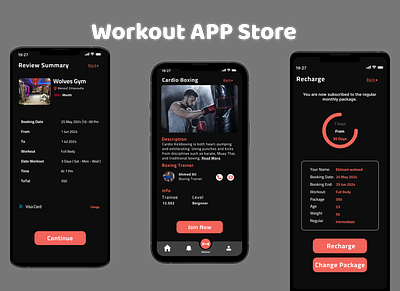 Workout App graphic design ui ux mobile app