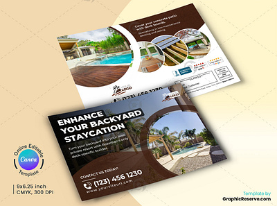 Restoration Service Marketing Postcard Canva Template canva eddm postcard direct mail eddm canva template eddm mailer real estate eddm serenity in your own backyard