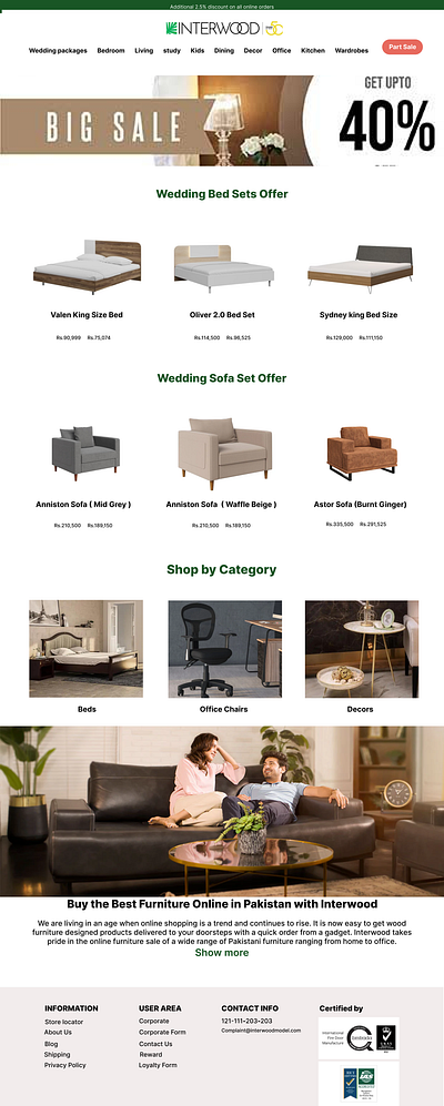 Furniture Website design ui ux